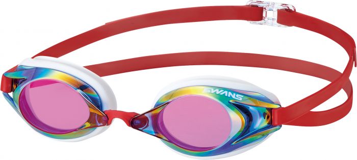 Swans SR2M EV Mirrored Goggle in red with reflective lens, designed for sports or outdoor activities.