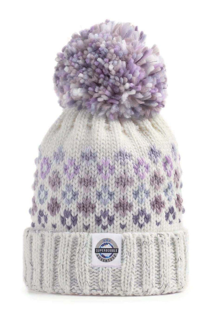 Swimzi Snowfall Nordic Super Bobble Hat in multi-color, warm knit winter hat with pom-pom, for cold weather wear.
