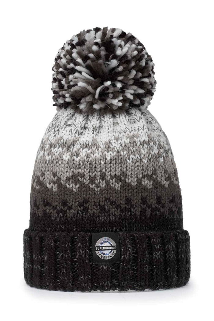 Swimzi Winter Storm Nordic Super Bobble Hat in grey, cozy knit hat with pom-pom for cold weather warmth.