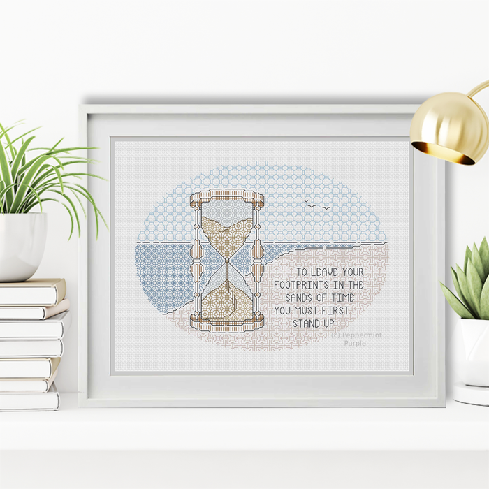 The Sands of Time Blackwork Pattern by Peppermint Purple