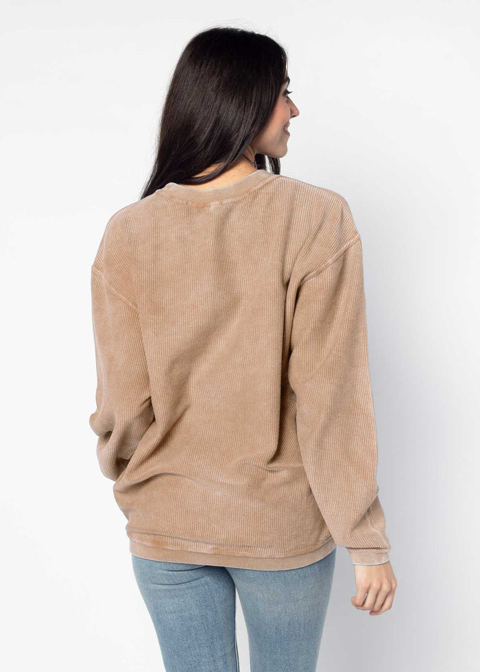 Virginia Tech Hokies Women's Latte Corded Sweatshirt