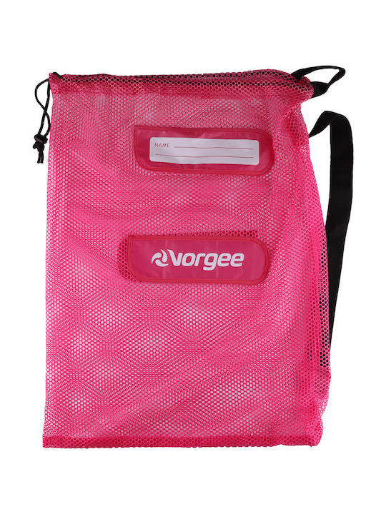 Vorgee Mesh Equipment Bag in fluro pink, lightweight mesh bag for swimming gear storage with a zip closure.