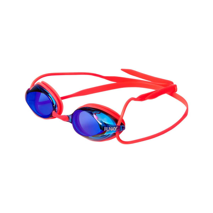 Way Funky Fire Fight Training Machine mirrored goggles with red and blue reflective lenses, designed for sports and active wear.