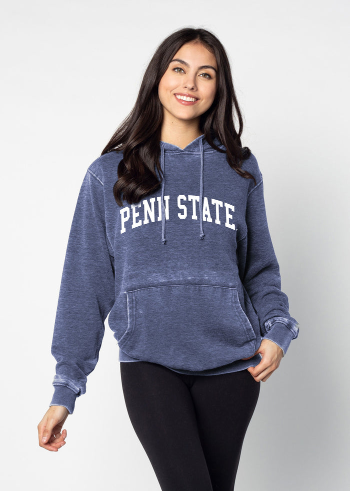 Penn State Nittany Lions Unisex Ink Relaxed Burnout fleece Hoodie with Kangaroo pocket, drop shoulders, lived-in look and feel