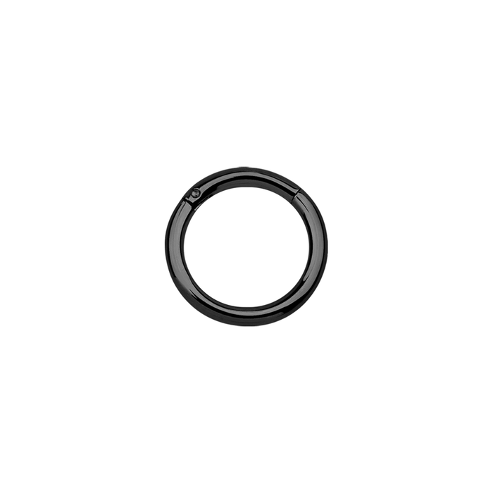 14g Black PVD Plated Surgical Steel Hinged Ring 8mm / PVD Plated Surgical Steel / Black Hinged Ring