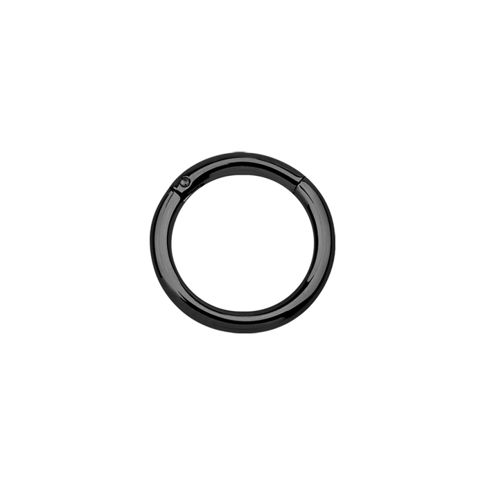 14g Black PVD Plated Surgical Steel Hinged Ring 9mm / PVD Plated Surgical Steel / Black Hinged Ring