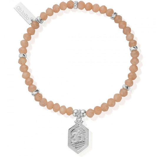 50% OFF ChloBo Peach Moonstone Tranquil Om Bracelet