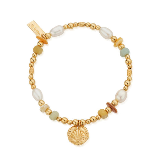 50% off ChloBo TREASURES OF BALI Golden Sands Pearl Charm Bracelet