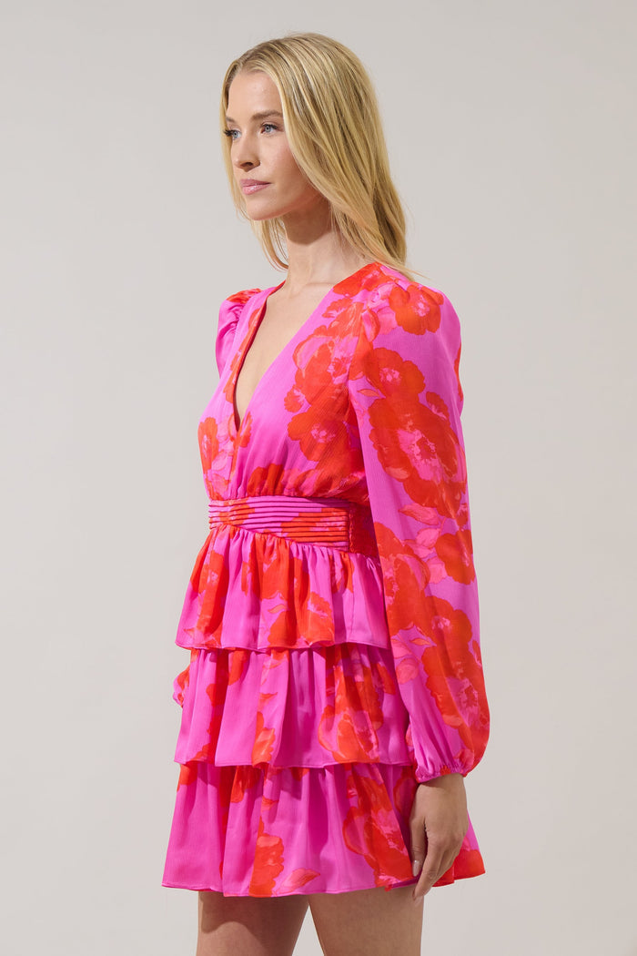 Alivia Floral Mya Tiered Mini Dress