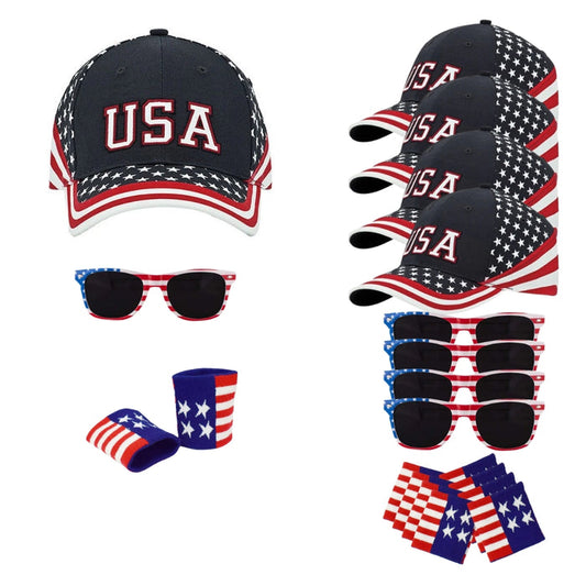 All American Sports Pack- For 4 People Set of 12 - The Flag Shirt