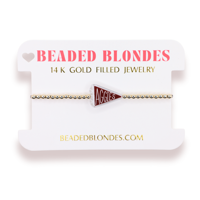 A&M Flag Bracelet on Gold