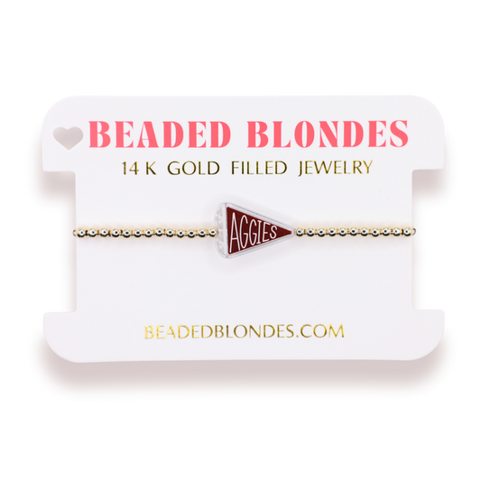 A&M Flag Bracelet on Gold