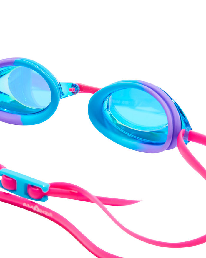 Amani Axion Prismatic Mirror Goggle showing a sleek black frame with reflective mirror lenses for outdoor sports.