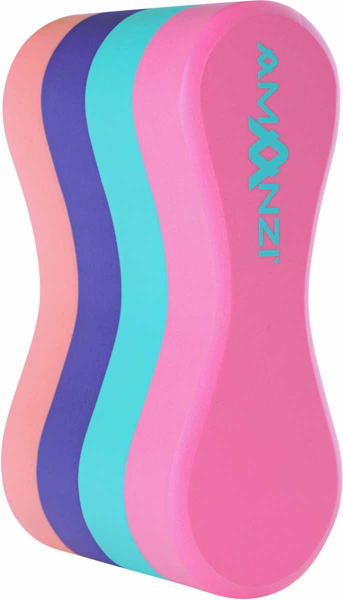 Amanzi Gumball 4-layer pull buoy in multi colors for swimming training, made of durable foam for water resistance and support.