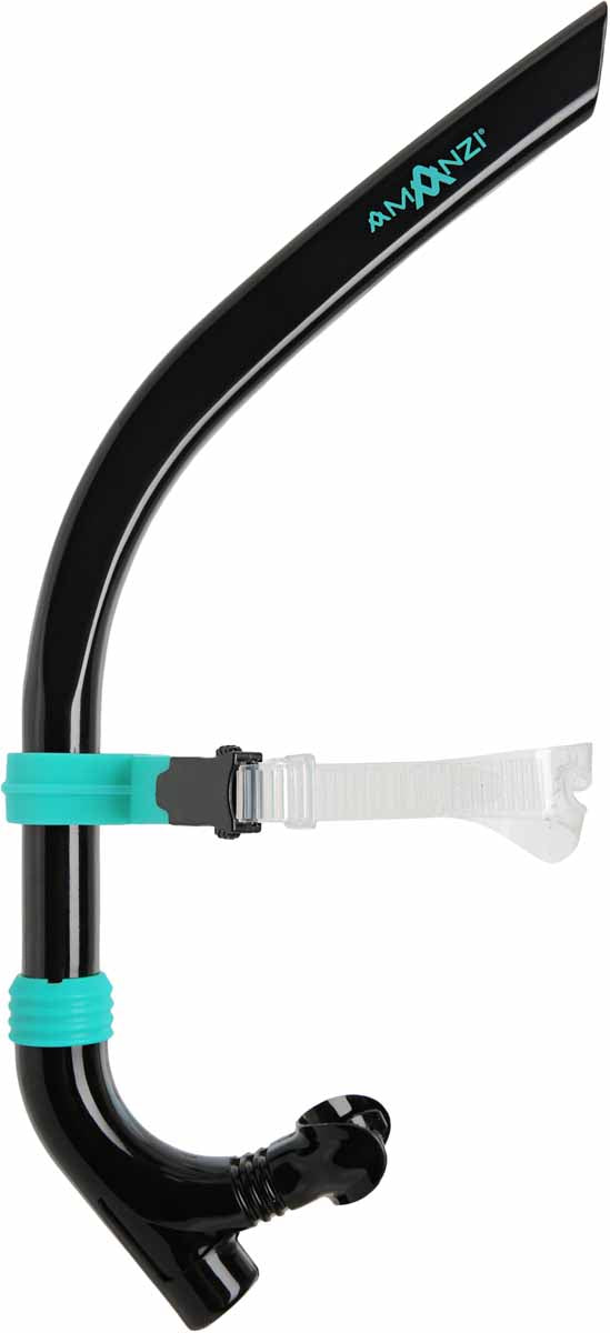 Amani Jet Axis Centre Snorkel in black, a high-quality snorkel with a streamlined design for comfortable underwater breathing.