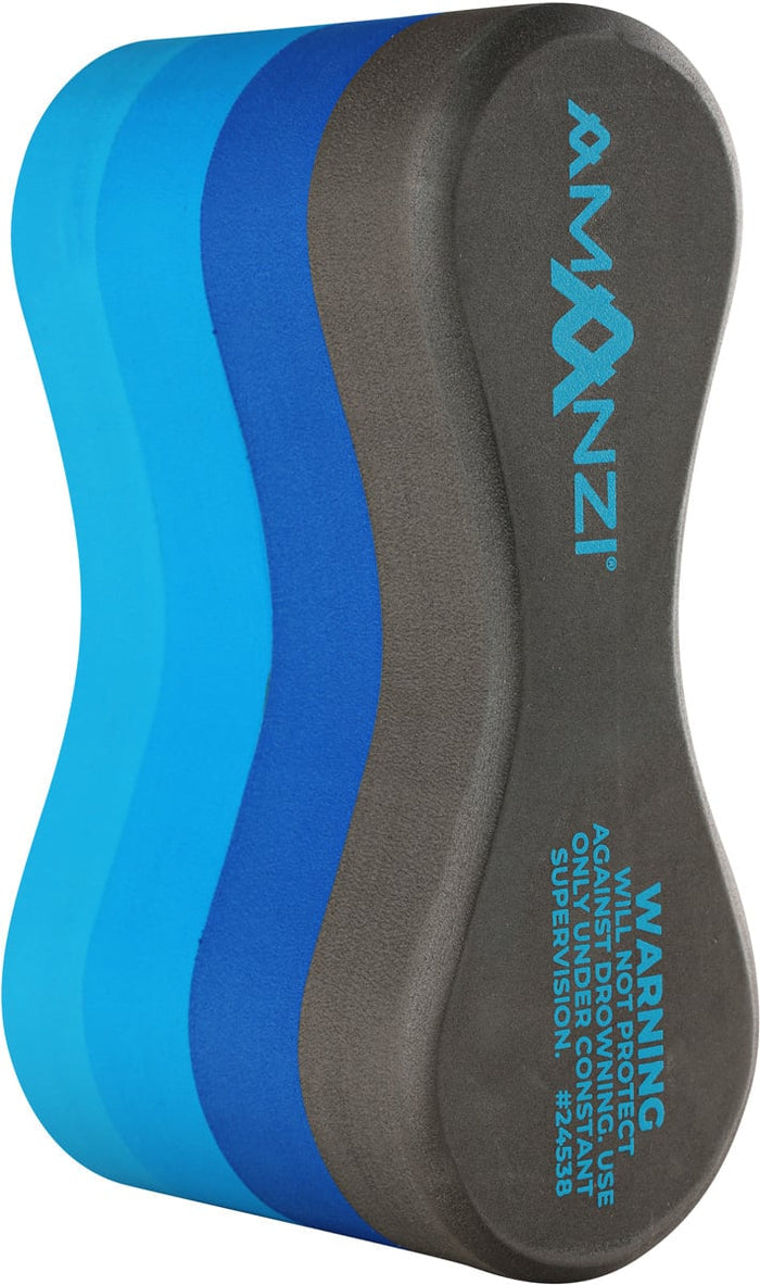 Amani Oceanic 4 Layer Pull Buoy in multi-color for swimming training, shown floating on water with textured foam layers.