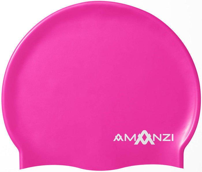 Amani Pixie pink swim cap for women, made of smooth, flexible material, designed for comfortable swimming.