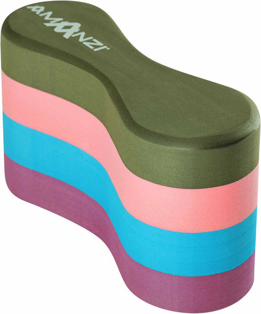 Amanzi Wilder 4 Layer Pull Buoy in multi-color, designed for swimming training and aquatic fitness exercises.