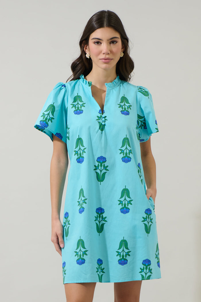 Amena Floral Ema Shift Mini Dress