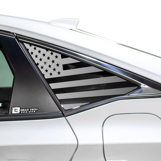 American Flag Rear Side Quarter Window Precut Decals Fits Honda Civic Sedan 2022 - 2025 - Bogar Tech Designs