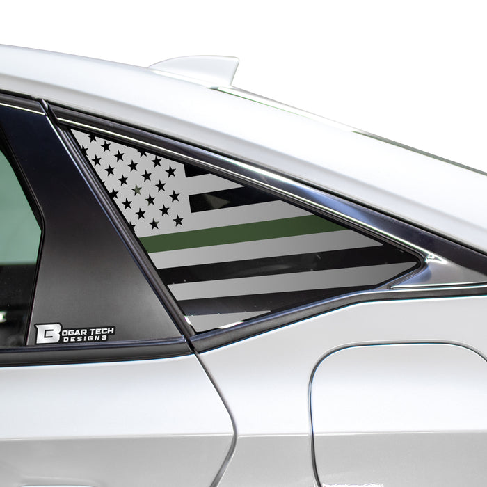 American Flag Rear Side Quarter Window Precut Decals Fits Honda Civic Sedan 2022 - 2025 - Bogar Tech Designs