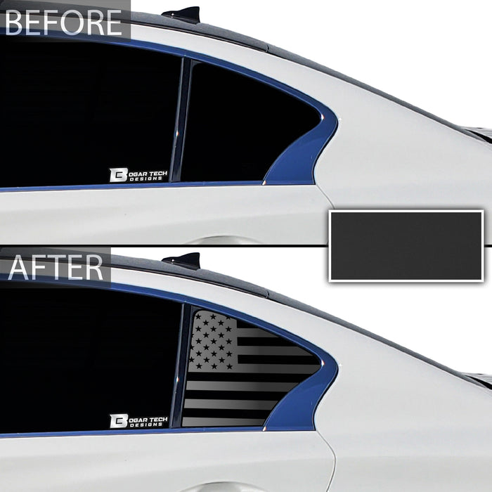 American Flag Rear Side Window Vinyl Decal Stickers Fits Infiniti Q50 2016 - 2024 - Bogar Tech Designs
