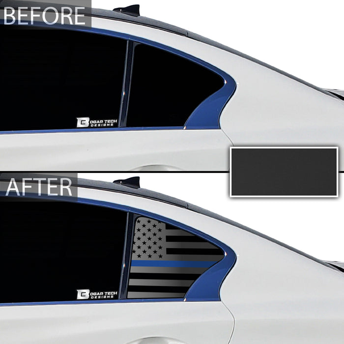 American Flag Rear Side Window Vinyl Decal Stickers Fits Infiniti Q50 2016 - 2024 - Bogar Tech Designs