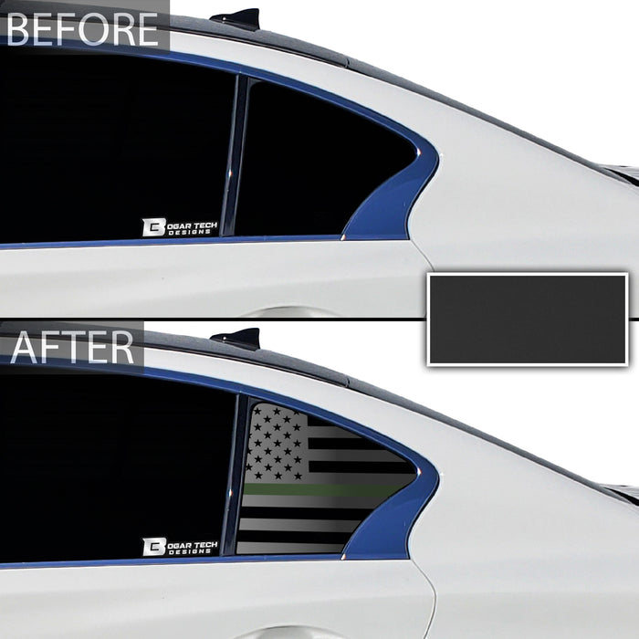 American Flag Rear Side Window Vinyl Decal Stickers Fits Infiniti Q50 2016 - 2024 - Bogar Tech Designs