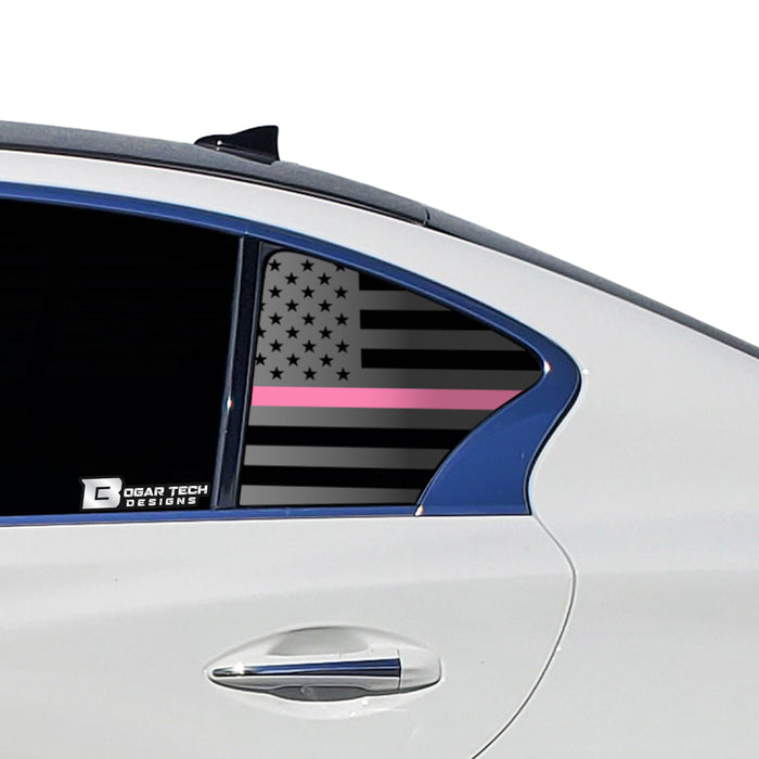 American Flag Rear Side Window Vinyl Decal Stickers Fits Infiniti Q50 2016 - 2024 - Bogar Tech Designs