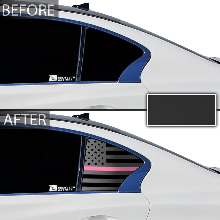 American Flag Rear Side Window Vinyl Decal Stickers Fits Infiniti Q50 2016 - 2024 - Bogar Tech Designs