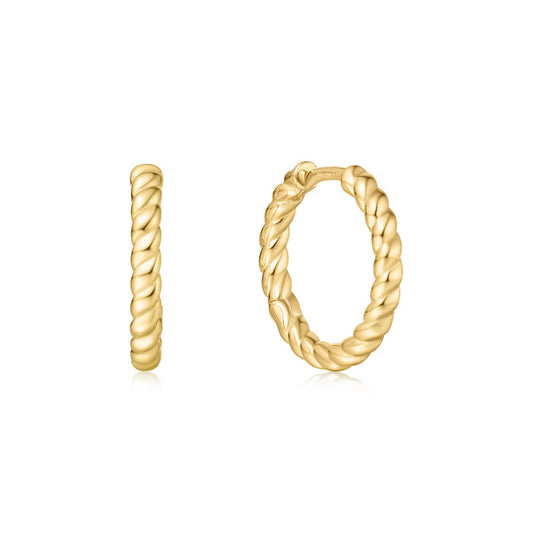 Ania Haie Chill Voyager Gold Plated Medium Huggie Hoops E063-05G