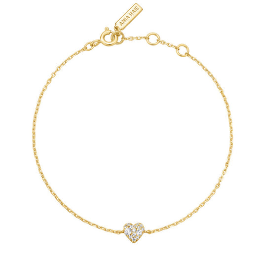 Ania Haie Sunny Sparkler Gold Plated Sweetheart Pave Bracelet B064-01G