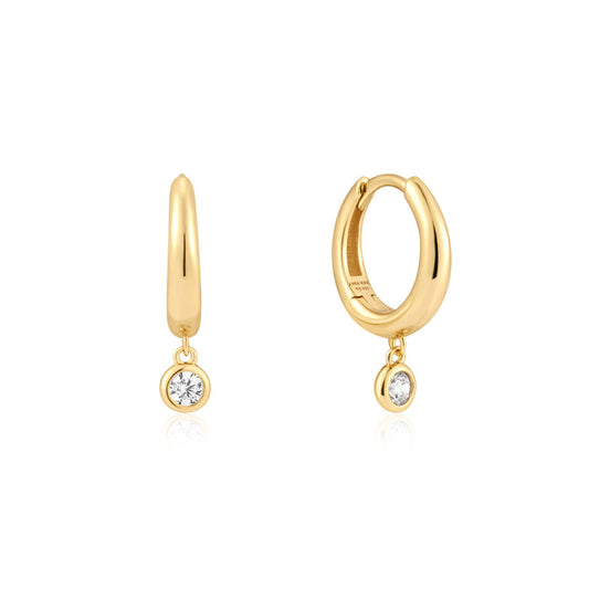 Ania Haie Sunshine Chaser Gold Plated Cubic Zirconia Drop Huggies E059-12G