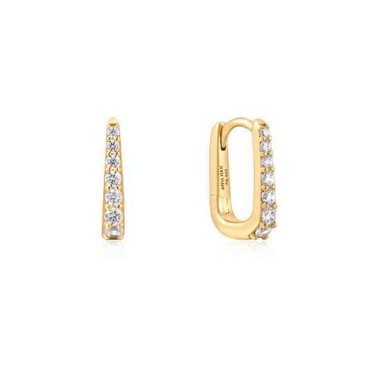 Ania Haie Sunshine Chaser Gold Plated Pave Huggies E059-10G
