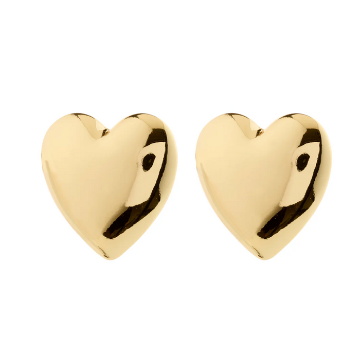 Annemette Heart Earrings  - Gold