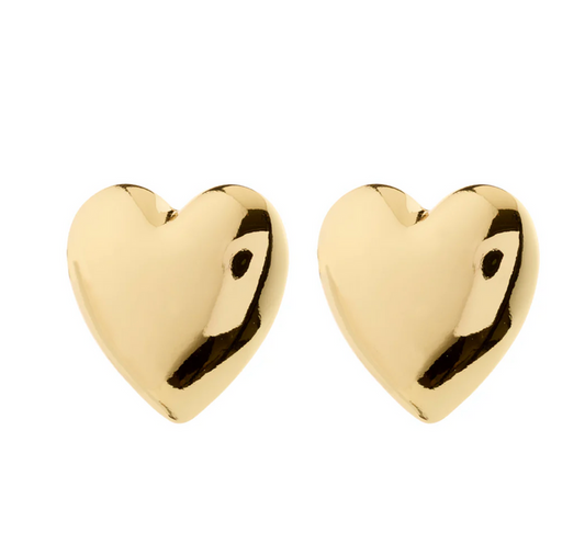 Annemette Heart Earrings  - Gold