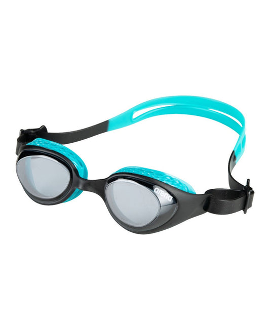 Black Arena Air Junior Goggle with adjustable strap and clear lens, designed for young swimmers.