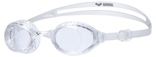 Arena Airsoft white goggles with clear lenses, protective eye gear for airsoft games and outdoor activities.
