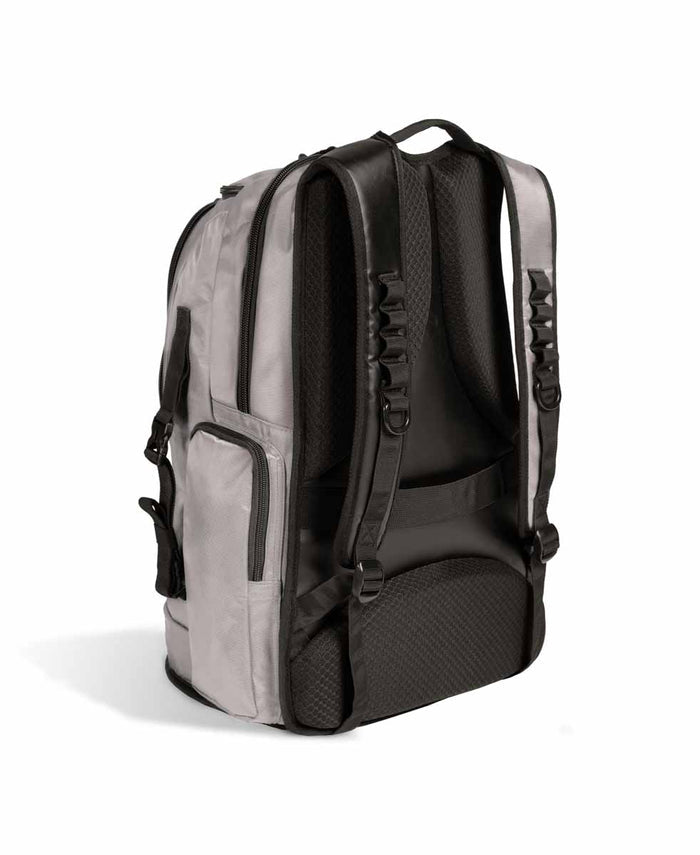 Arena All Set backpack 45L in ice color, featuring multiple compartments and padded straps for comfortable carrying.