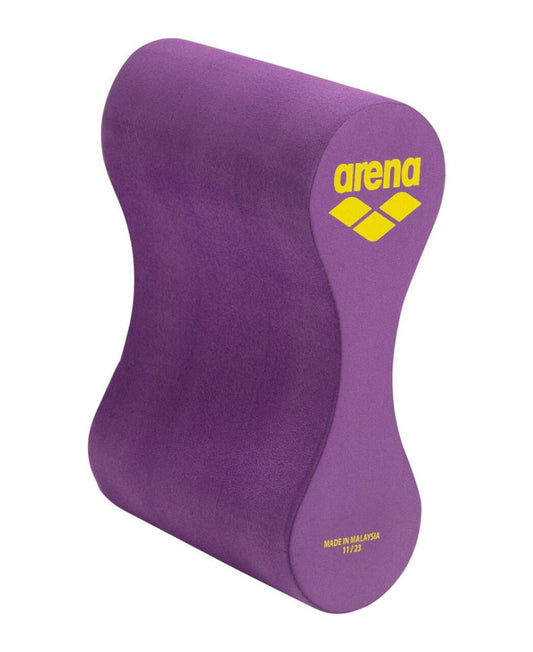 Arena Freeflow Pullbuoy II in plum and lime, buoyant swim training aid designed for water workout and swimming practice.