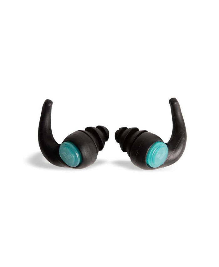 Arena Junior Earplug in black and water color, standard earplugs designed for children, shown in a close-up image.