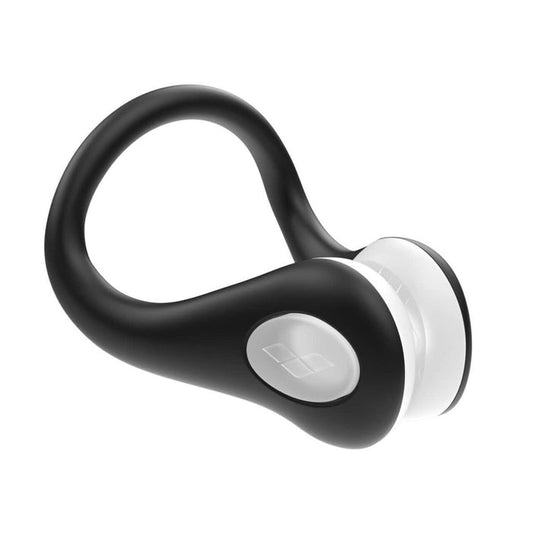 Black Arena nose clip designed for swimming, featuring a sleek, comfortable fit to reduce water entry and improve performance.