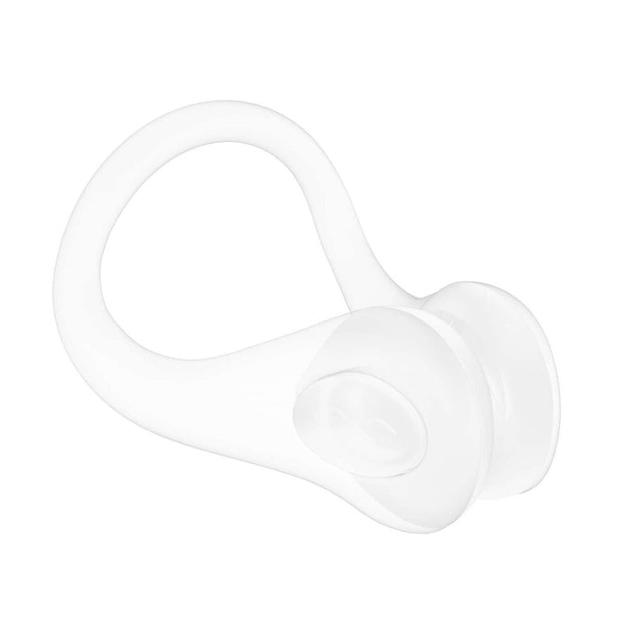Clear Arena nose clip for swimming, lightweight and adjustable, designed to fit comfortably around the nose for secure use.