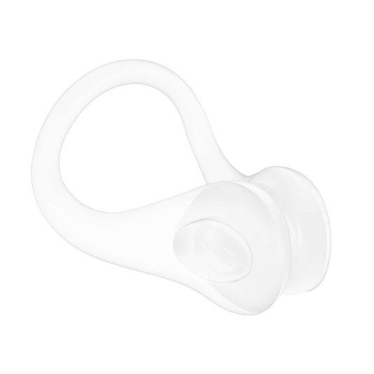 Clear Arena nose clip for swimming, lightweight and adjustable, designed to fit comfortably around the nose for secure use.