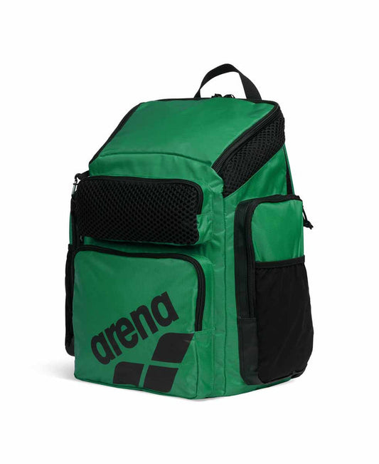 Green Arena One Go Backpack 45L is a durable, large-capacity backpack with multiple compartments and adjustable straps.