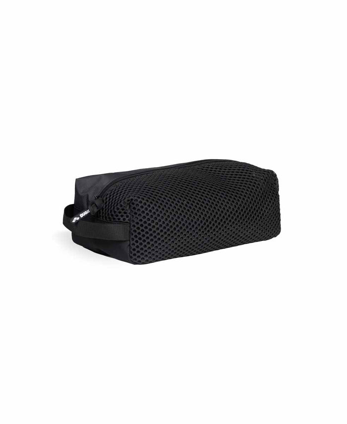 Black Arena One Go Pocket Bag swim bag with compact design and multiple pockets for convenient water sports storage.
