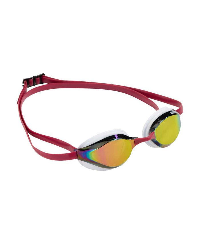 Arena Python Mirror Racing Goggles in copper, white, and red wine, featuring sleek design and reflective mirror lenses.