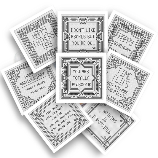 Art Deco Blackwork Card Set 2 Blackwork Pattern by Peppermint Purple