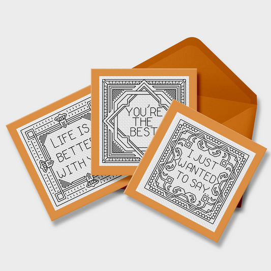 Art Deco Blackwork Card Set Blackwork Pattern by Peppermint Purple