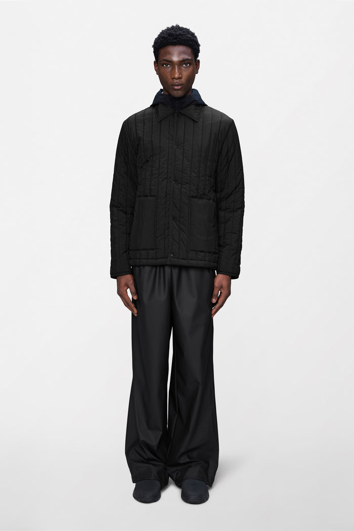 RAINS Banja Liner Overshirt Black Long Sleeve